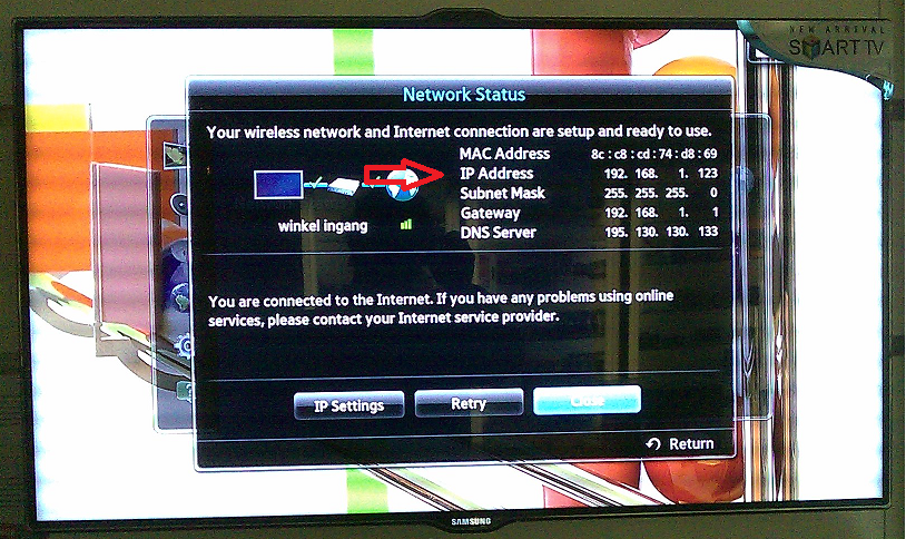 howto find mac address for samsung tv