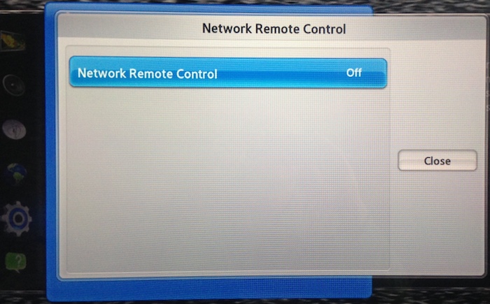 TV Network Remote Control disabled